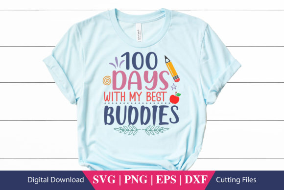 100 Days with Buddies School SVG File Review